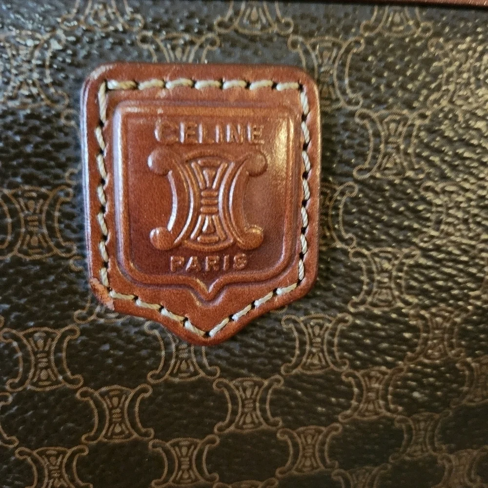 Vintage Dark Brown Leather Celine UNISEX Macadam Clutch bag - Picture 5 of 13